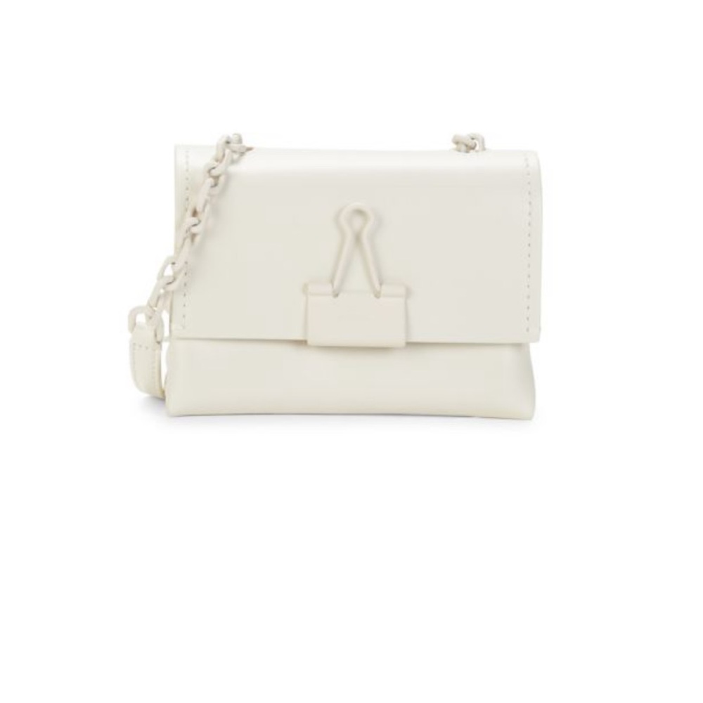 OFF WHITE Small Binder Clip Leather Crossbody Mini Bag